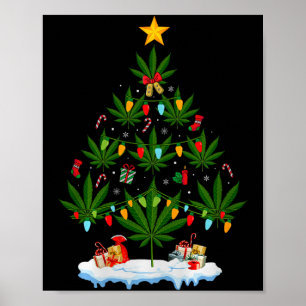 Blatt Weihnachtsbaum Unkraut Kiffer Weihnachten Pr Poster