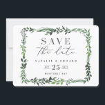 BlattAquarellbild Save the Date<br><div class="desc">leafy Aquarellbild Save the Date Karte. Mit wunderschönen Aquarellfarben-Blätter und modernem,  kühlen Typ ist diese Save the Date-Einladung der richtige Trend und perfekt für jede Jahreszeit. Teil einer Hochzeitssuite</div>
