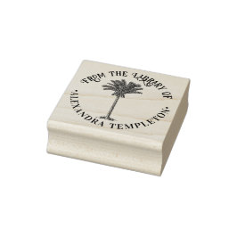 Blattdatum Palm Tree Bibliotheksname Gummistempel