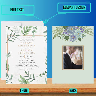 Blätter 04a Hochzeit Einladung