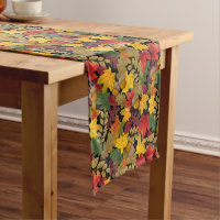 Blätter Acorns Fall Watercolor Cloud Table Runner