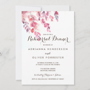 Blätter Aquarell Chic Probe Abendessen Einladung