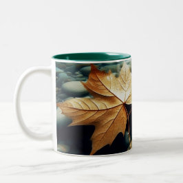 Blätter auf dem Fluss Zweifarbige Tasse