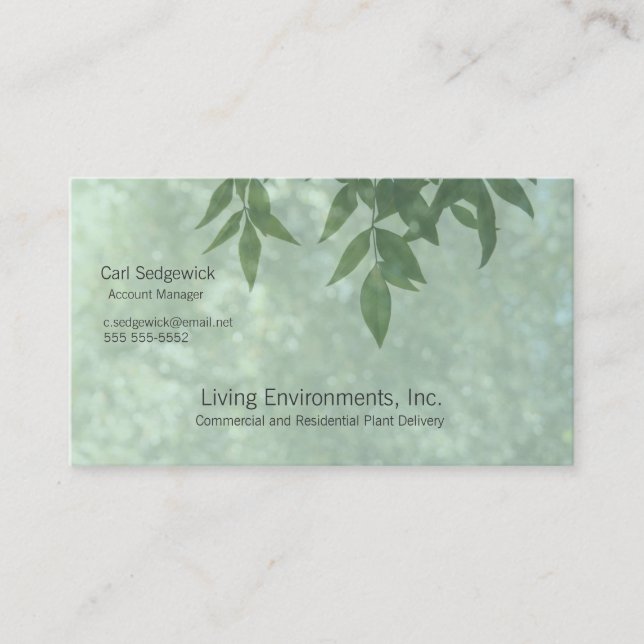 Blätter auf grün visitenkarte (Vorderseite)