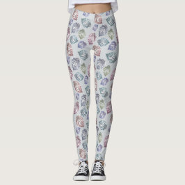 Blätter auf hellgrauem Hintergrund öffnen Leggings