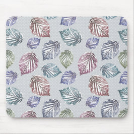 Blätter auf hellgrauem Hintergrund öffnen Mousepad