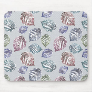 Blätter auf hellgrauem Hintergrund öffnen Mousepad