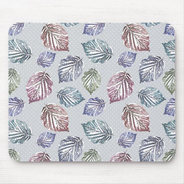Blätter auf hellgrauem Hintergrund öffnen Mousepad (Vorne)