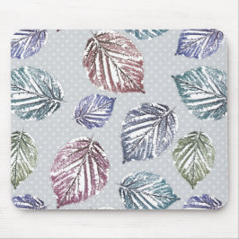 Blätter auf hellgrauem Hintergrund öffnen Mousepad