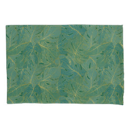 Blätter aus der grünen und goldenen Palme Kissenbezug