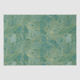 Blätter aus der grünen und goldenen Palme Seidenpapier