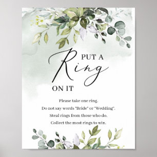 Blätter aus grünem Blattwerk setzen einen Ring auf Poster