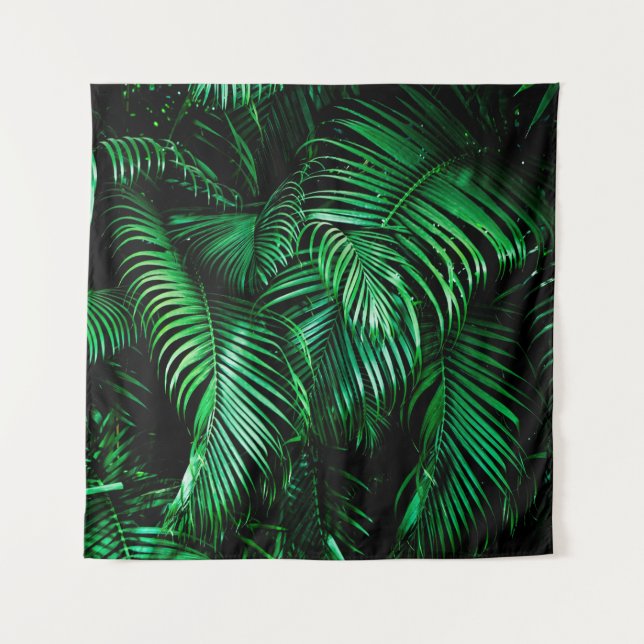 Blätter aus grüner Palme Wandteppich (Vorderseite)