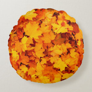 Blätter aus Herbstblättern Rundes Kissen