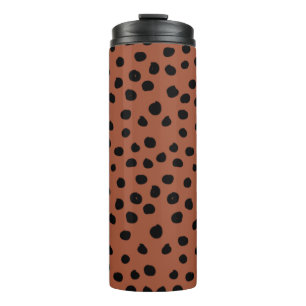 Blätter aus Leopard Rost Terracotta Cheetah Spots Thermosbecher