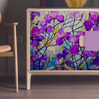 Blätter aus lila Glas: Dekoupage Tissue Paper Seidenpapier