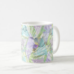 Blätter aus Orchideen und Palmen, tropisch Kaffeetasse