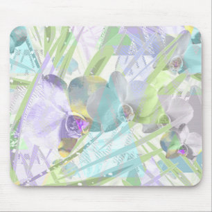 Blätter aus Orchideen und Palmen, tropisch Mousepad