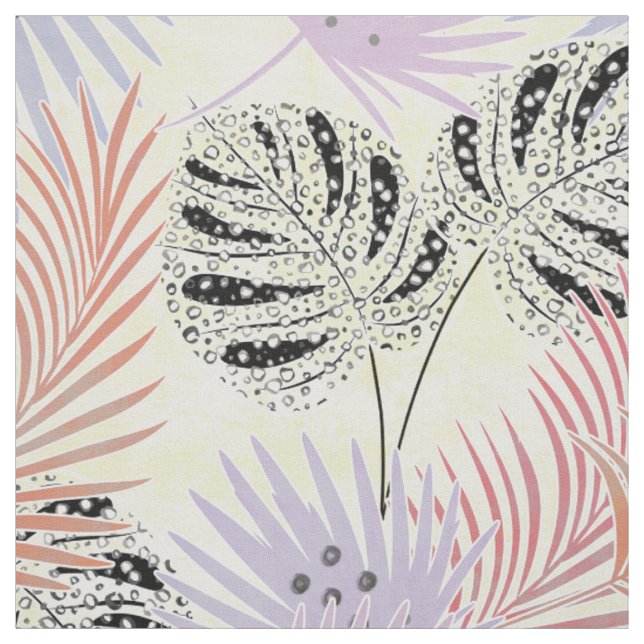 Blätter aus Palmen, tropisch, botanisch, bunt Stoff (Muster)