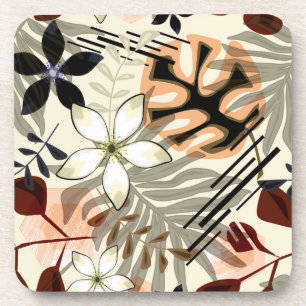 Blätter aus Palmen und Monstera, tropisch Getränkeuntersetzer