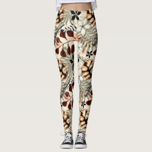 Blätter aus Palmen und Monstera, tropisch Leggings