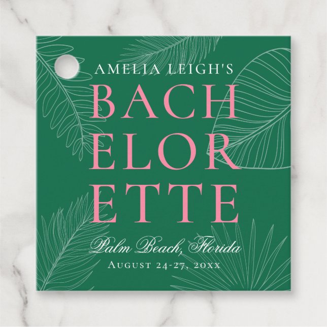 Blätter Bachelorette Geschenkanhänger (Vorderseite)