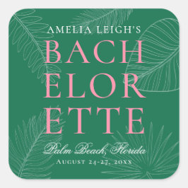 Blätter Bachelorette Quadratischer Aufkleber