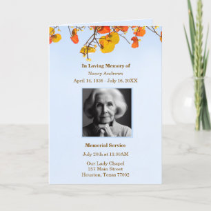 Blätter BeerdigungsGedenkorden für Diensttribut Programm