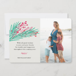 Blätter & Berries Fotokarte Feiertagskarte