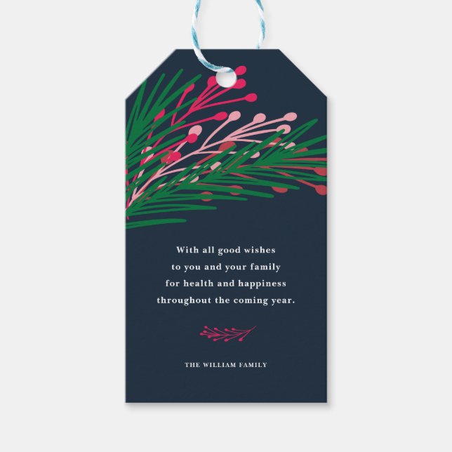 Blätter & Berries Geschenkanhänger (Vorderseite)