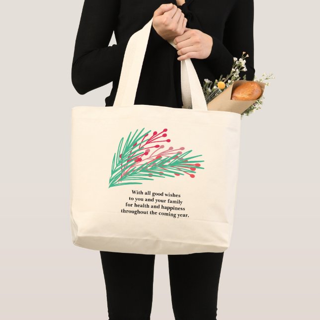 Blätter & Berries Jumbo Tote Bag Stoffbeutel (Vorderseite (Produkt))