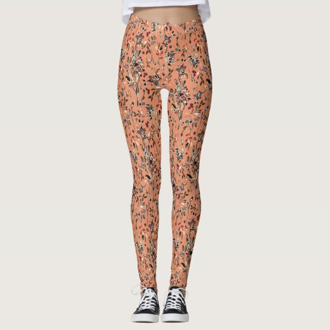 Blätter Berries Orange Wählen Sie eine andere Spei Leggings (Vorderseite)