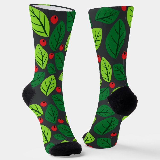 "Blätter & Berries Socken" Socken (Gewinkelt)