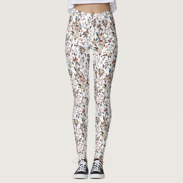 Blätter Berries Weißer Traumsee Leggings (Vorderseite)