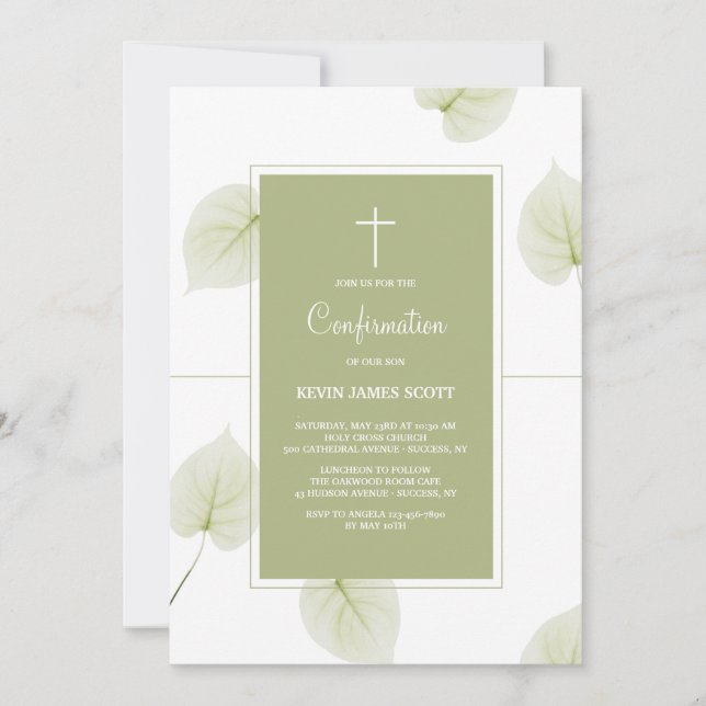 Blätter Bestätigungseinladung Einladung (Vorderseite)