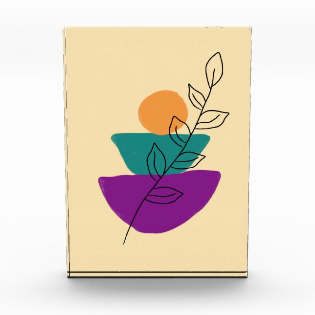 Blätter Boho-Illustration Fotoblock (Vorderseite)