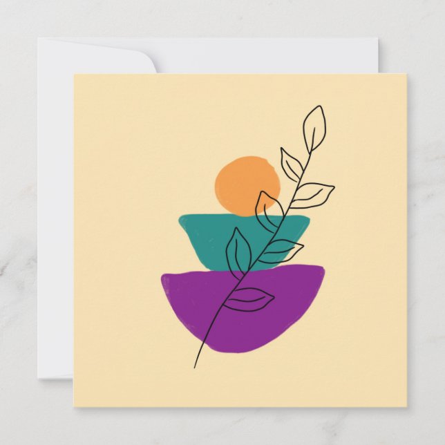 Blätter Boho-Illustration Karte (Vorderseite)