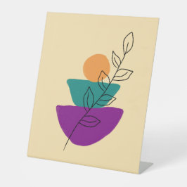 Blätter Boho-Illustration Sockelschild