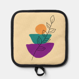 Blätter Boho-Illustration Topflappen