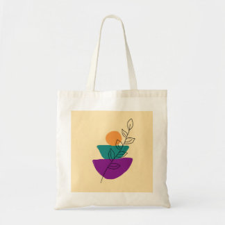 Blätter Boho-Illustration Tragetasche