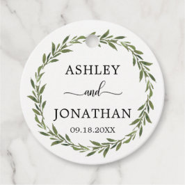 Blätter Botanischer Kranz Hochzeit Weiß Vielen Dan Geschenkanhänger