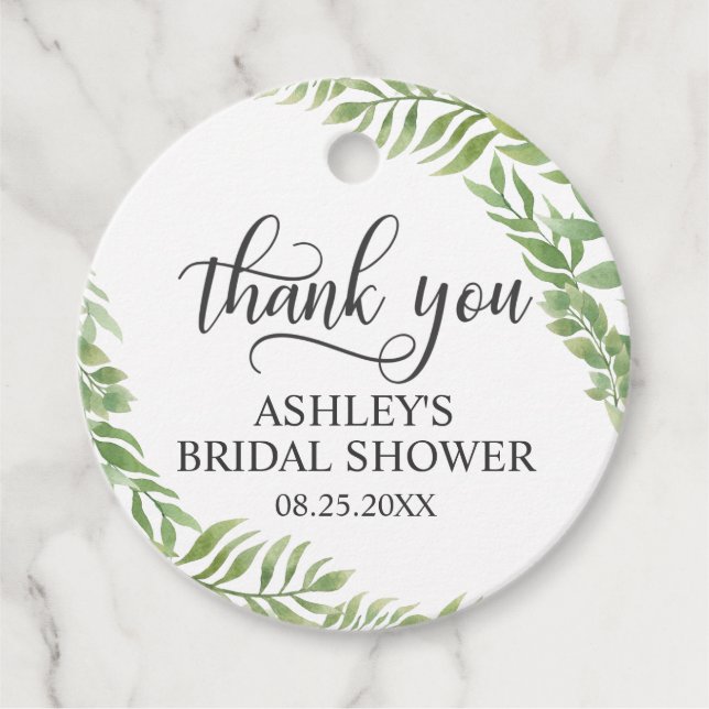 Blätter Botanisches Kranz Brautparty Vielen Dank Geschenkanhänger (Vorderseite)