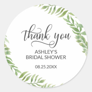 Blätter Botanisches Kranz Brautparty Vielen Dank Runder Aufkleber