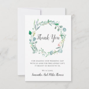 Blätter & Buds Hochzeitskartentur Dankeskarte