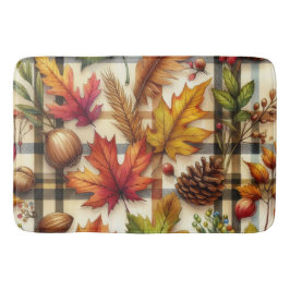 Blätter der Herbstsaison aktualisiert Kariert Badematte