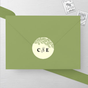 Blätter der künstlerischen Linie Hochzeiten Runder Aufkleber