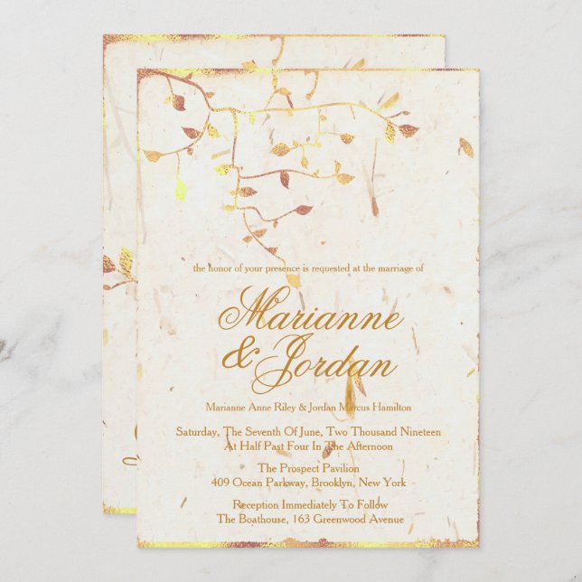 Blätter der Natur, Einladungen zu Hochzeiten (Vorne/Hinten)