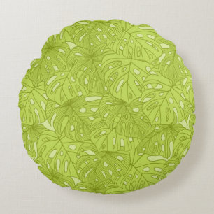 Blätter der Palme Rundes Kissen