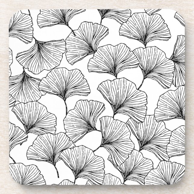 Blätter der Rose Getränkeuntersetzer (Vorderseite)