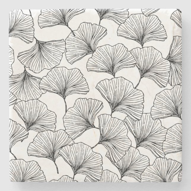 Blätter der Rose Steinuntersetzer (Vorderseite)